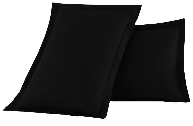 Polyester Sham Set, Queen, Black