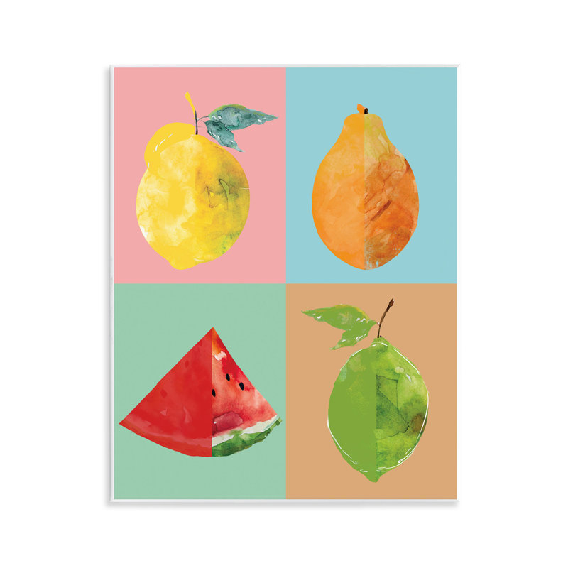  Art moderne abstrait sur plaque de fruits pop moderne par Carol Robinson