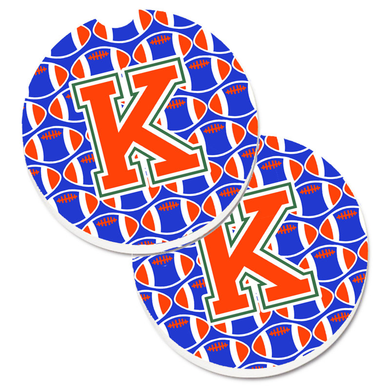 Sous-verre de football, K, Bleu / Orange