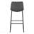 Gray Leather Look Black Metal Bar Height Office Chair, Standing, Computer Desk Work, Contemporary Modern