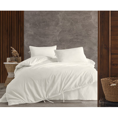 Ensemble de housse de couette avec deux taies décoratives couleur unie en polyester uni polyester 104 pi x 90 pi