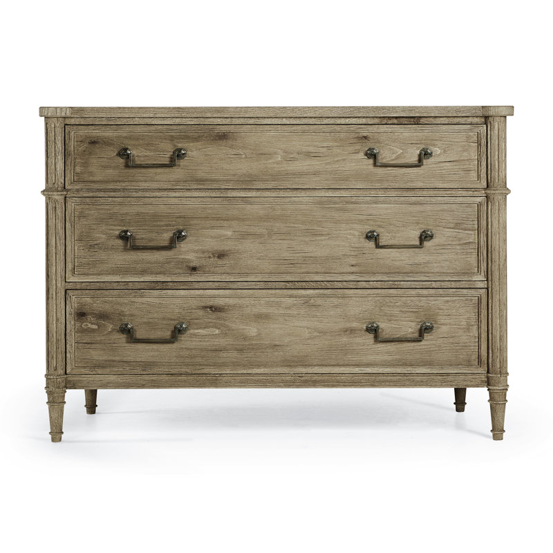 Commode en bois massif Kalpa, Châtaignier rayé brun
