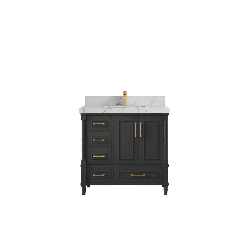Aberdeen 36'' Single Bathroom Vanity with Top, Venatino