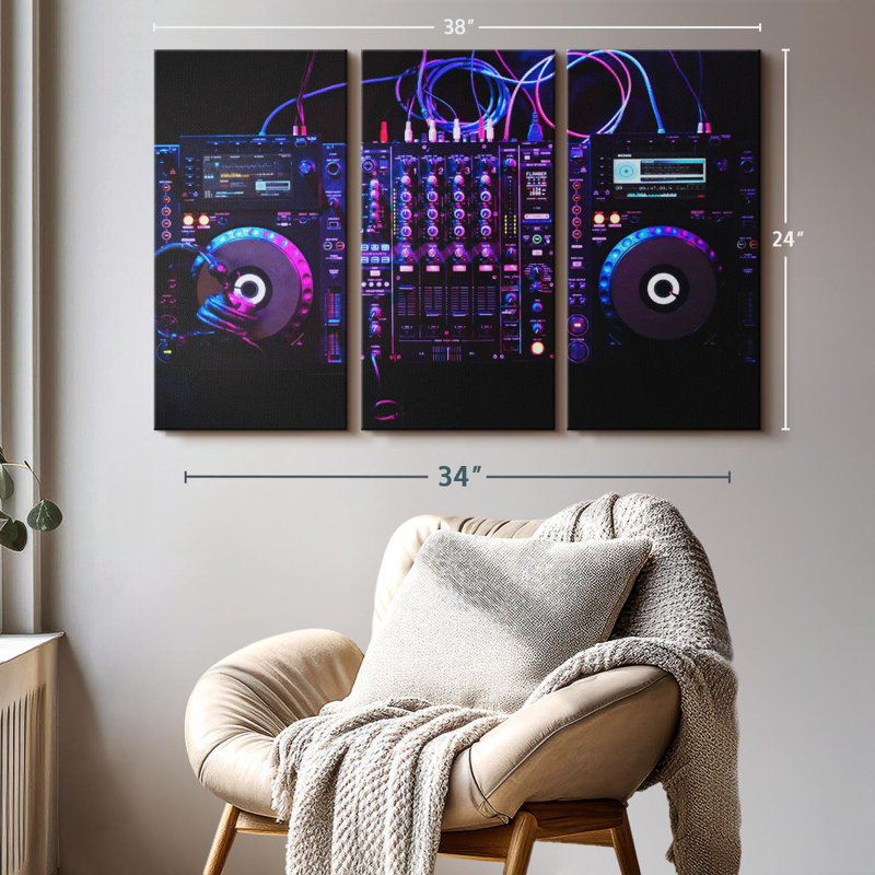 " DJ Audio Controller ", 24" H x 38" W x 1.25" D