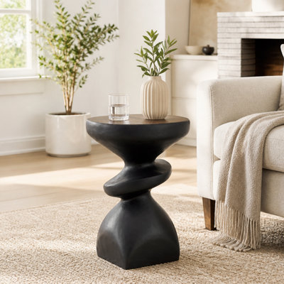 Table d'appoint abstraite à plusieurs niveaux MGO, table de bout sculpturale irrégulière, pré-assemblée non-KD, capacité de 76 lb, tabouret d'appoint moderne et intérieur pour l'extérieur