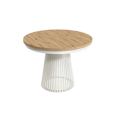 Extendable Round Metal Base Dining Table