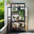 Height Wood Large Greenhouse Balcony Portable Cold Frame With Wheels, Adjustable Shelves And Openable Roof