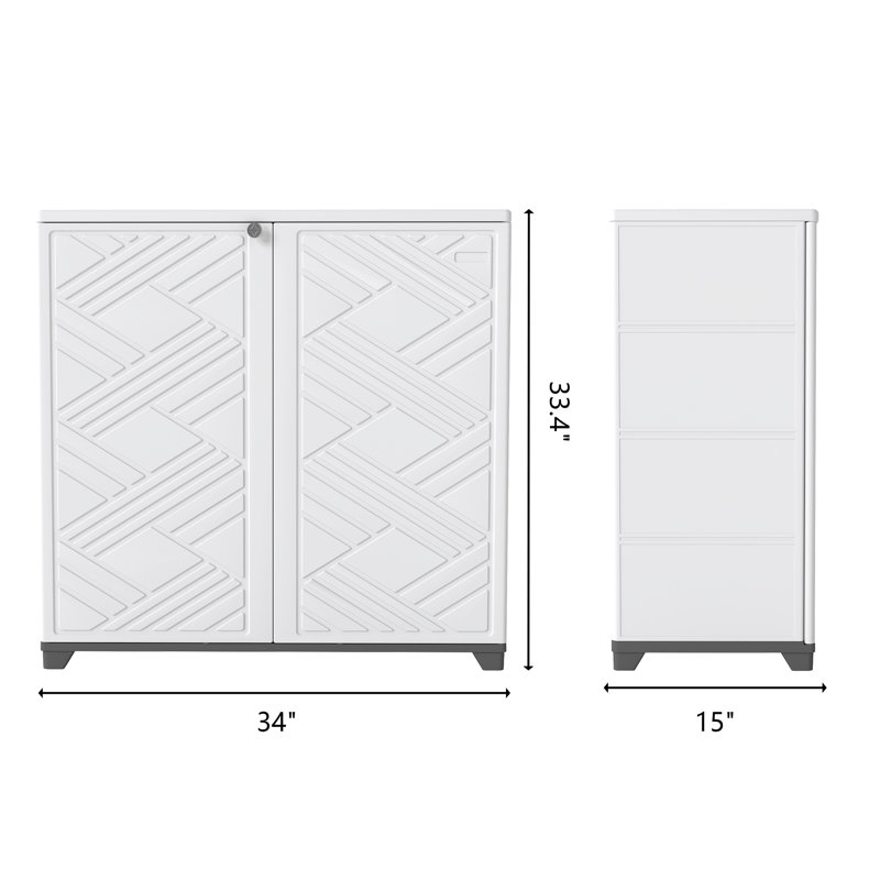 Decksplore 75 Gallons Diamond-Shaped Outdoor Storage Cabinet with Shelf, White