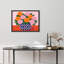 Floral Vase Framed Wall Art Prints - Colorful round flowers for living room-125211978-125211979