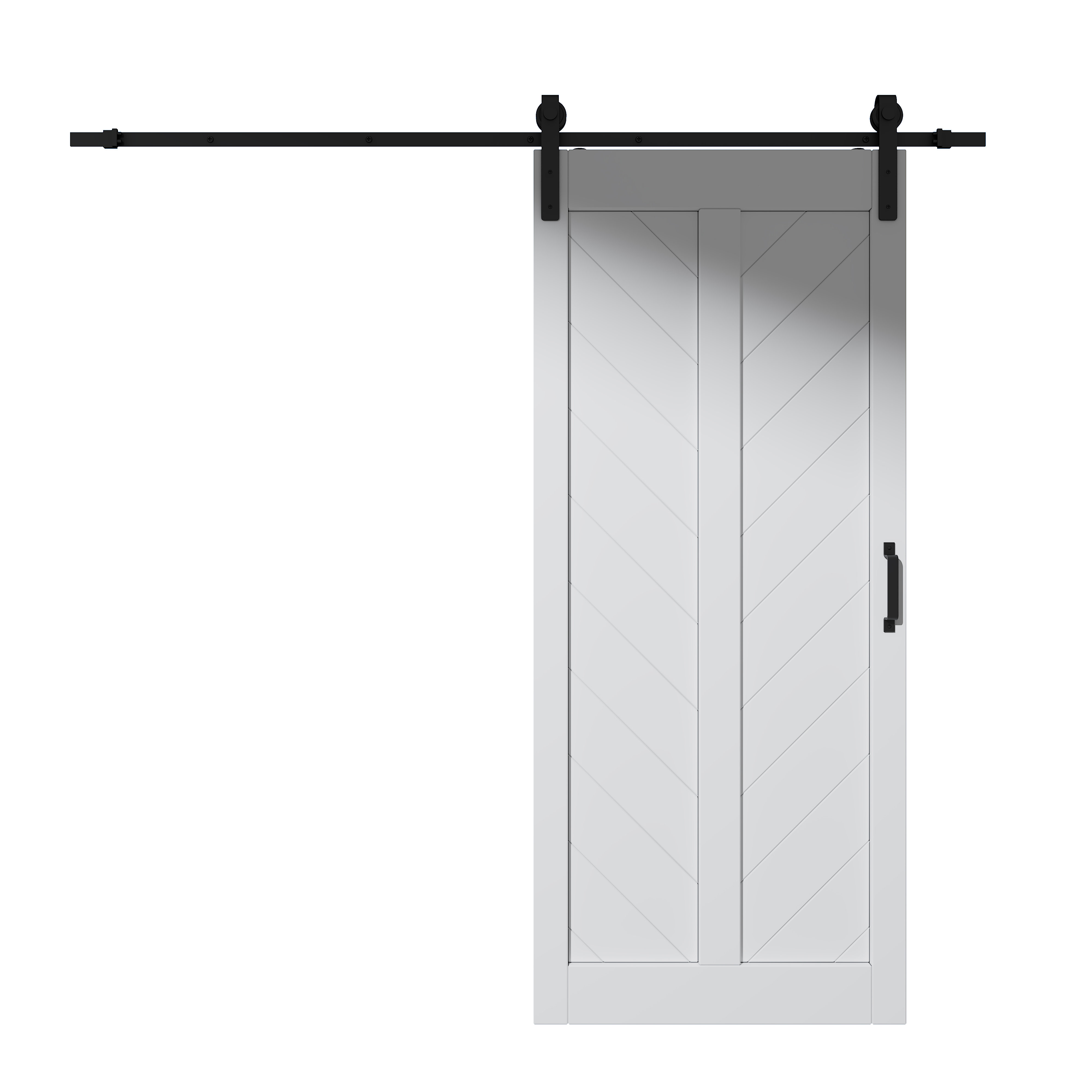 Manufactured Wood Paneled Barn Door with Installation Hardware Kit LDB_BUILDING Finish/Color: White, Size: 42 x 84