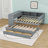 Daybed with Built-in Storage Drawers and Twin Trundle,Desk-1608235093-1608235090