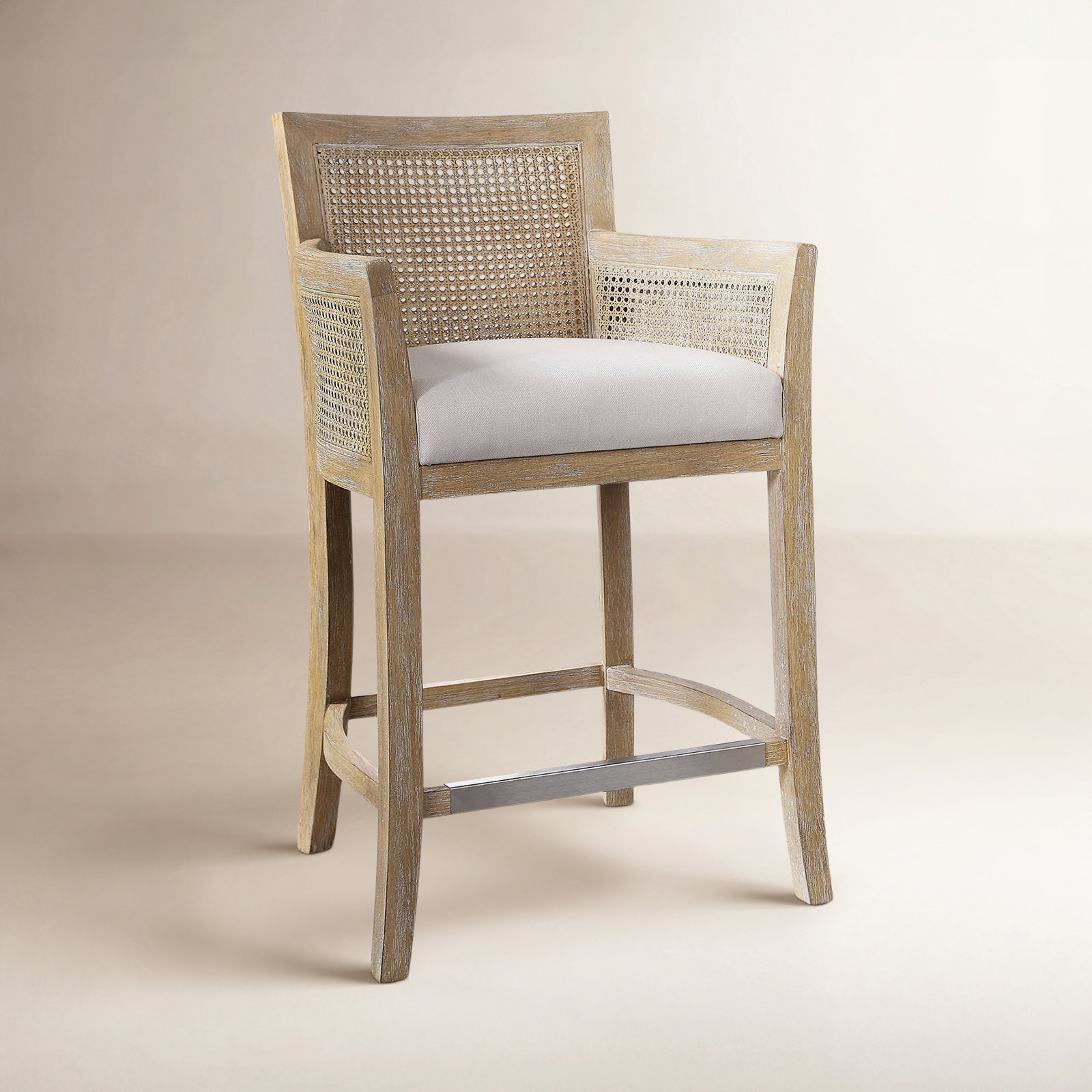Farlane 26 " Bar Stool, Off-White/Natural