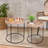 Natural Water Hyacinth Nesting End Table Set Of 2, Hand-Woven Side Tables,Small Round Nesting Coffee Table 17" & 15.5"Desktop