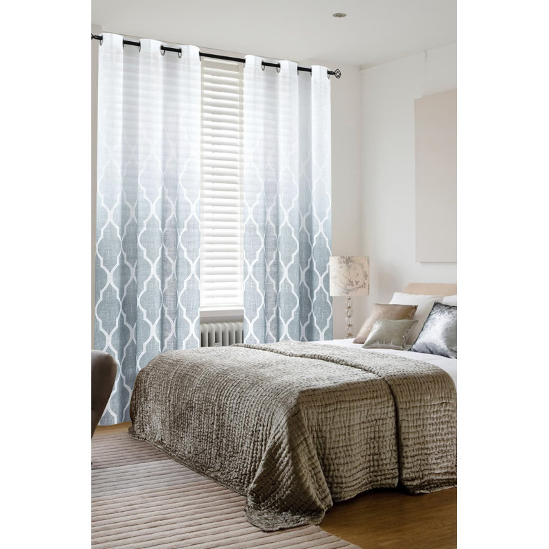 Rideaux semi-ombragés, dessus à œillets, 2 panneaux, L 50 po x L 84 po