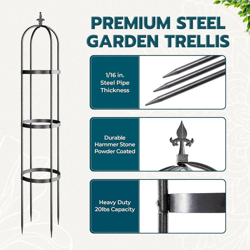 Treillis pour plantes grimpantes Sohvi, Noir, noir, noir, noir