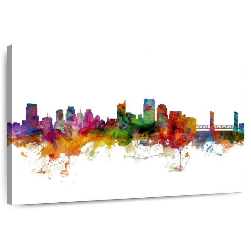 Skyline de Sirci Sacramento, Californie I, H 16 po x l 24 po