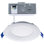 10 Watt LED Direct Wire Downlight Slimfit Smooth Baffle 4 Inch CCT Selectable Round Remote Driver White Finish