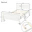 Structure de lit plateforme blanche simple en bois massif avec tête de lit