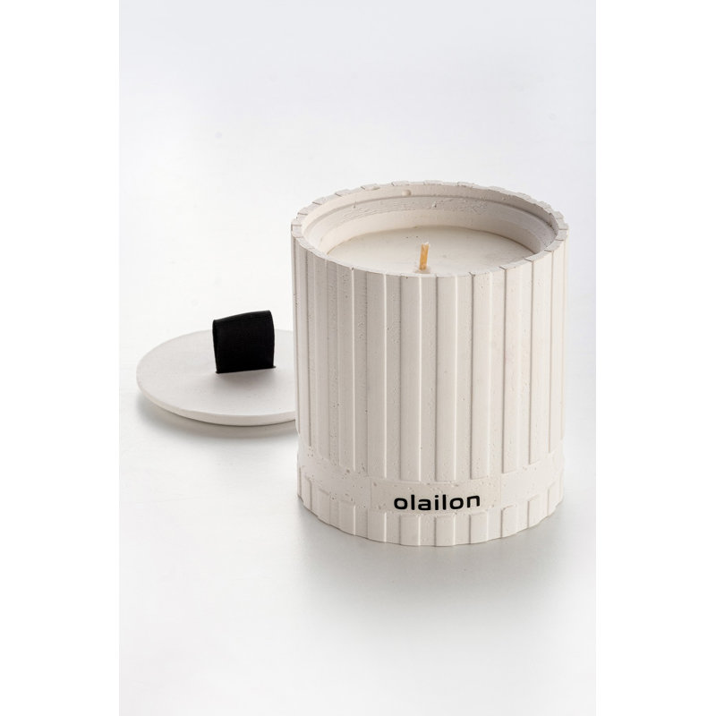 Candly Amber Scented Tumbler Candle with Concrete Holder