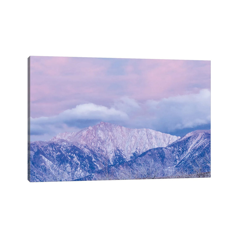 USA, Nevada, White Mountains. Sunset On Boundary Peak. by Jaynes Gallery - Wrapped Canvas Print