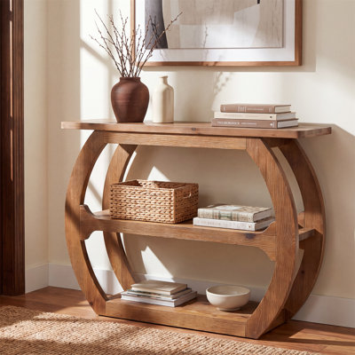 41.3" Solid Wood Console Table with Storage, Small Entryway Table Sofa Console for Hallway, Foyer, Living Room