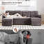Canapé-lit modulaire en U rembourré de 108,7 po avec poches de rangement et ports USB-2098492881