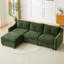 Modern Chenille L-Shaped 3 Seater Sofa With Removable Ottoman  -38373552