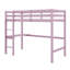 Lit mezzanine simple haut, lit mezzanine en bois d'hévéa avec garde-corps de sécurité, bureau intégré, échelle-121600389