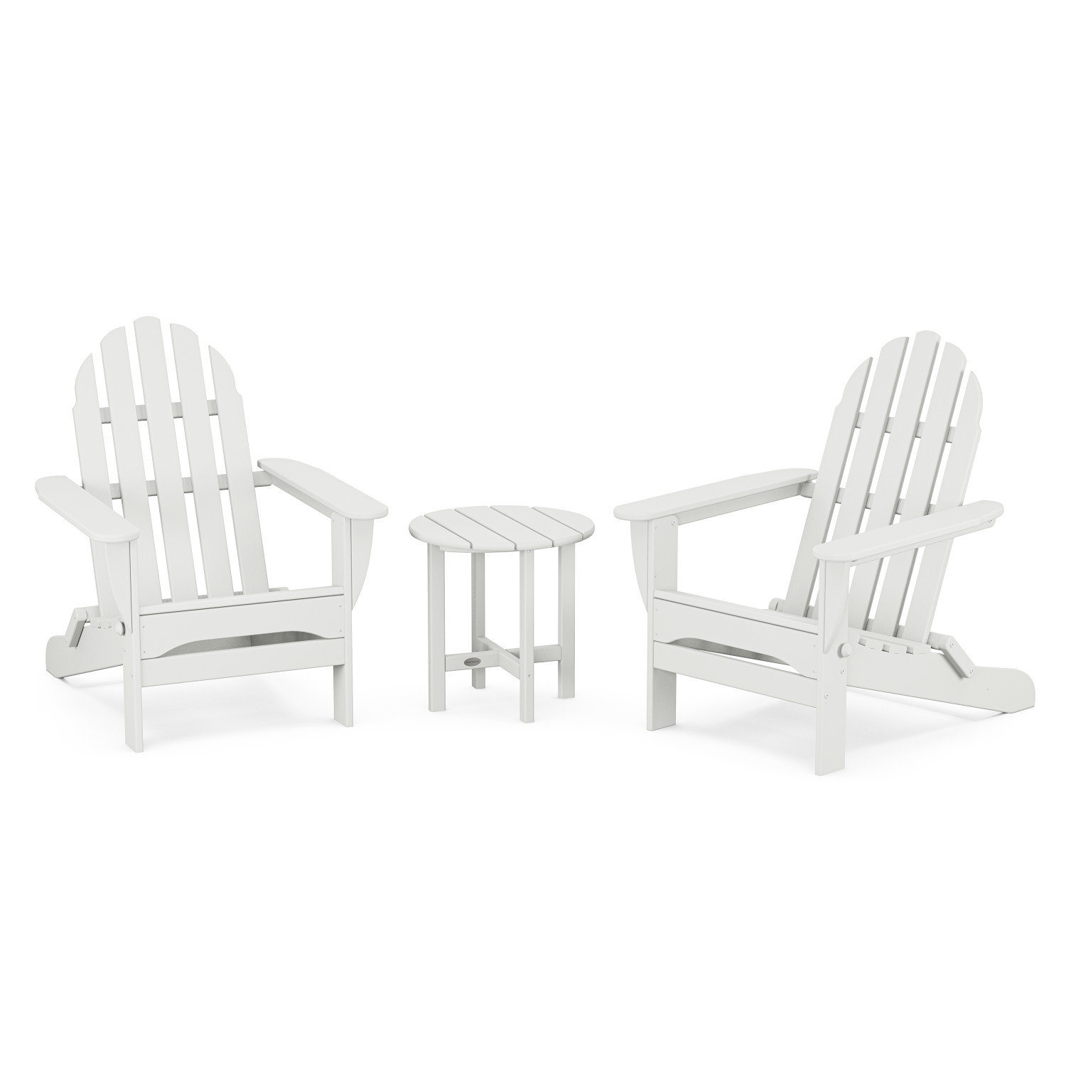 POLYWOOD® Classic Adirondack 2-Person Patio Seating Group, White