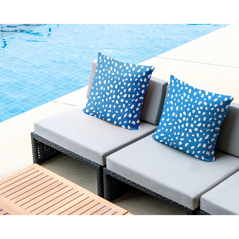 Coussin décoratif intérieur / extérieur, L 15 po x H 15 po, Turquoise
