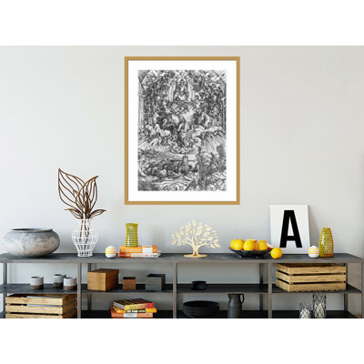 Scene from the Apocalypse St. John before God the Father and the Twenty-Four Elders German edition by Albrecht Dürer -Framed Giclee Print