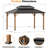 Hamilton 10' x 14' Hard Top Gazebo With Solar Self Powered LED Lights, Mosquito Netting And Canopy Hook