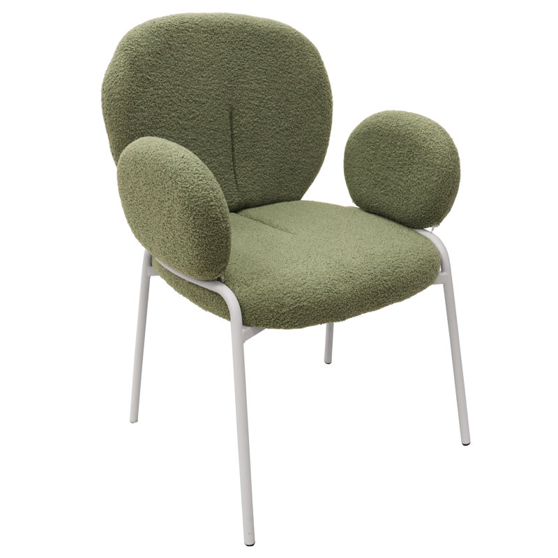 Chaise de salle à manger Amelia Modern Boucle, Simple, Vert, Blanc