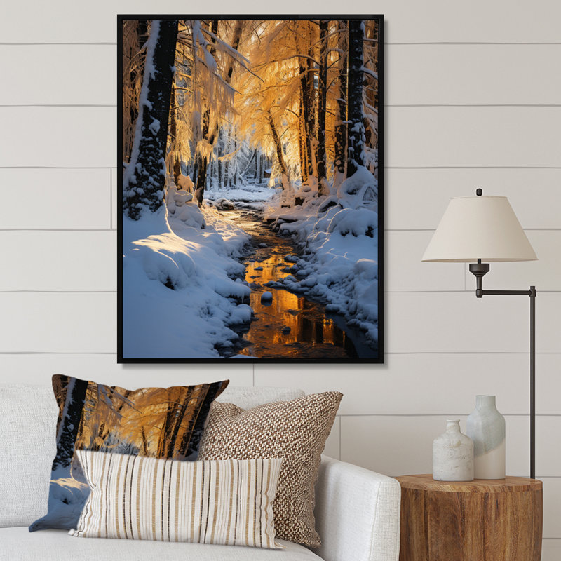 Mirryah Alaska Silent Winter I - reproduction, H 40 po x l 30 po x P 1,5 po, Cadre flottant noir