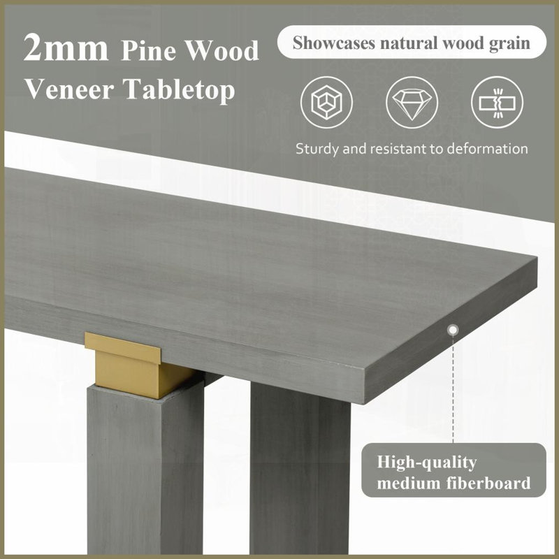 Table basse 62,9 "moderne minimaliste avec pieds en pin massif - Table de salon avec rangement inférieur et assemblage facile, 3 couleurs