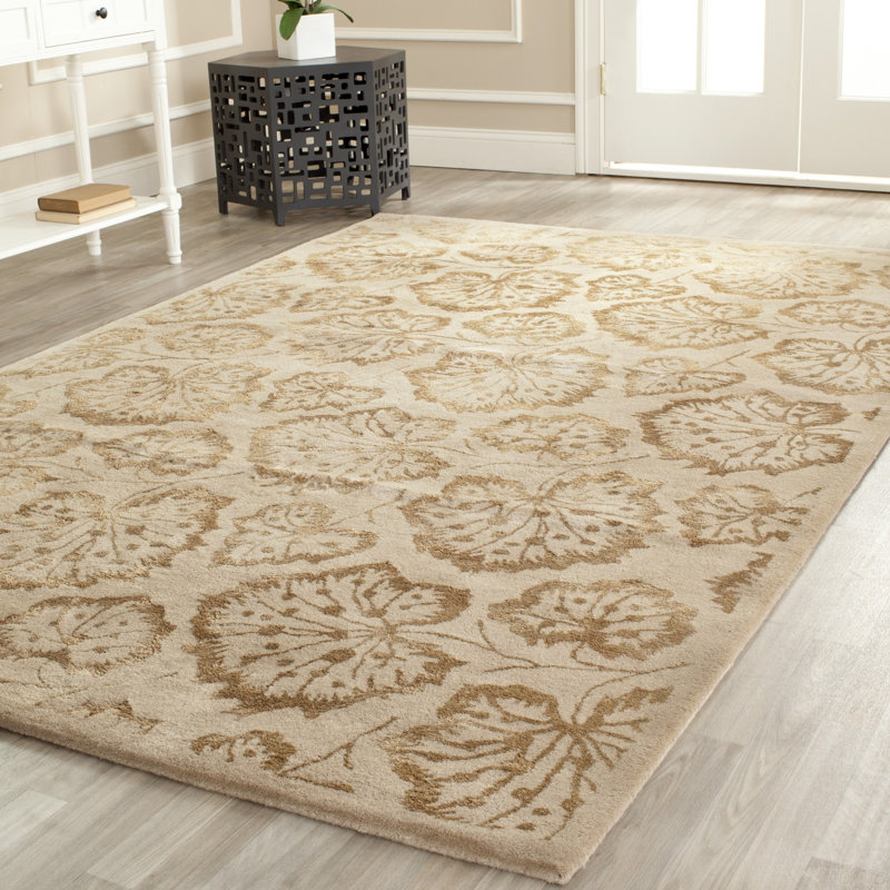 Martha Stewart Hand Tufted Viscos/Wool Floral Rug in null, Rectangle 9'6" x 13'6"