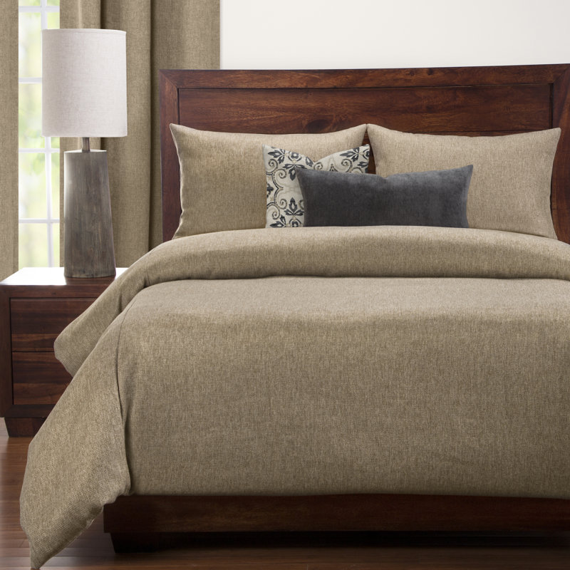 Harbour Modern & Contemporary Polyester Duvet Cover & Insert, Full Duvet Cover & Insert + 5 Additional Pieces, Sand