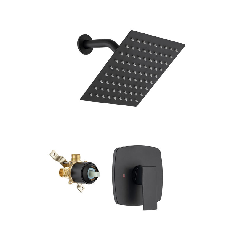 Rainlex Complete Shower System with Rough in-Valve, Matte Black