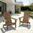 Maillet 2 Person Outdoor HDPE Folding Adirondack Chairs With Cell Phone Stand (Set Of 2)-123349697