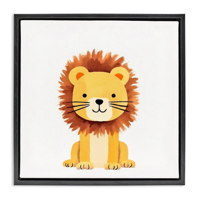 «Sitting Baby Lion Cub», art mural encadré flottant par Andrea Haase