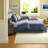 Navy Embroidered Bedding Sets, Hypoallergenic Polyester, Hotel Style Queen Decor