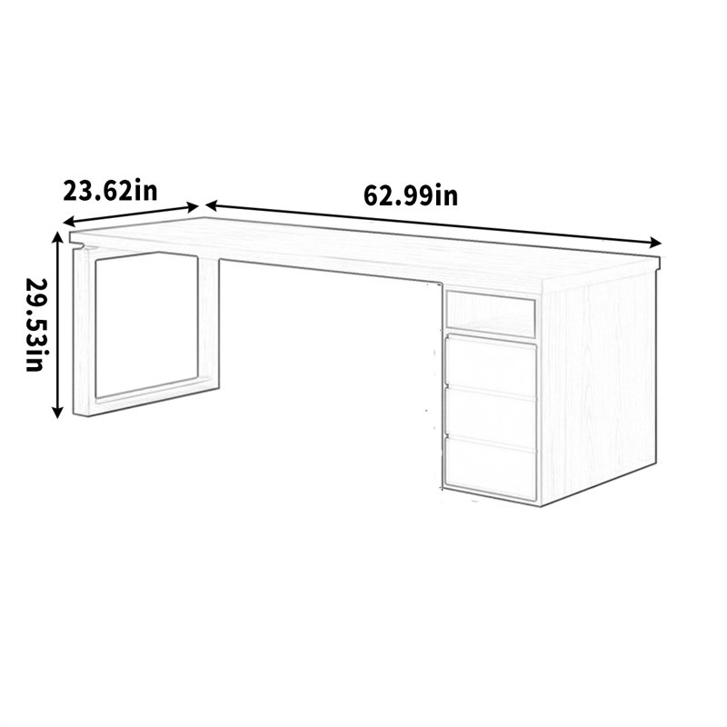 Pieds de rangement flottants en pin massif, H 29,53 po x l 62,99 po x P 23,62 po