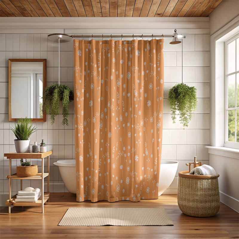 Rideau de douche standard 1 pièce, H 74 po x l 71 po