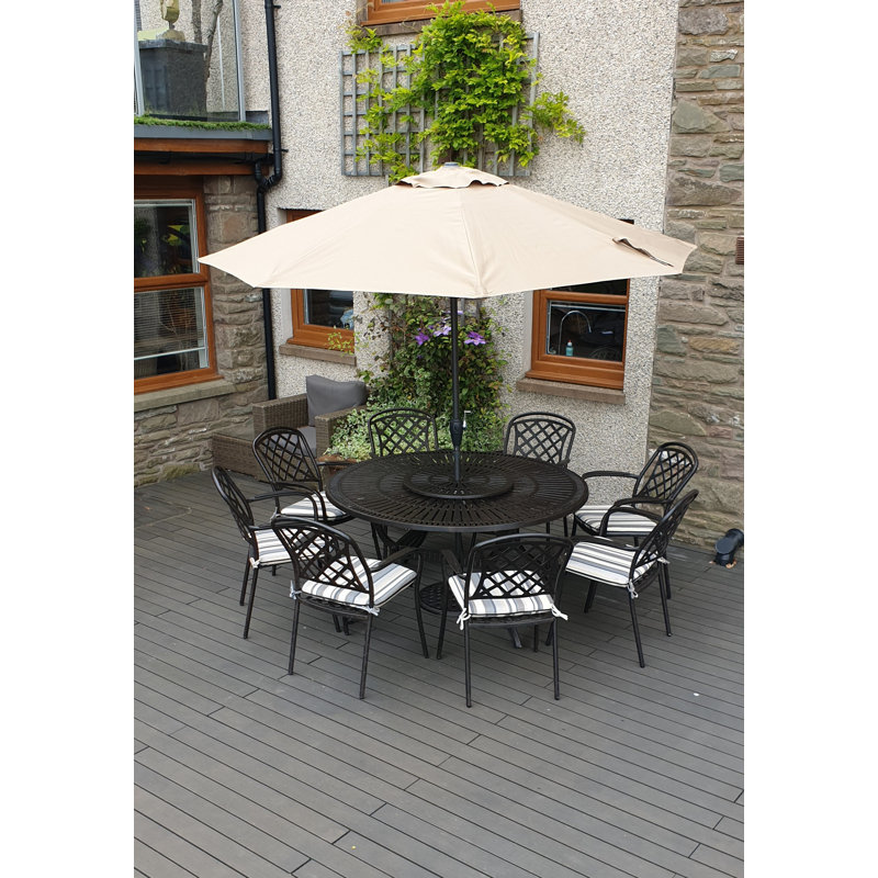 Broxden Elburn 8 Seater Dining Set with Cushions