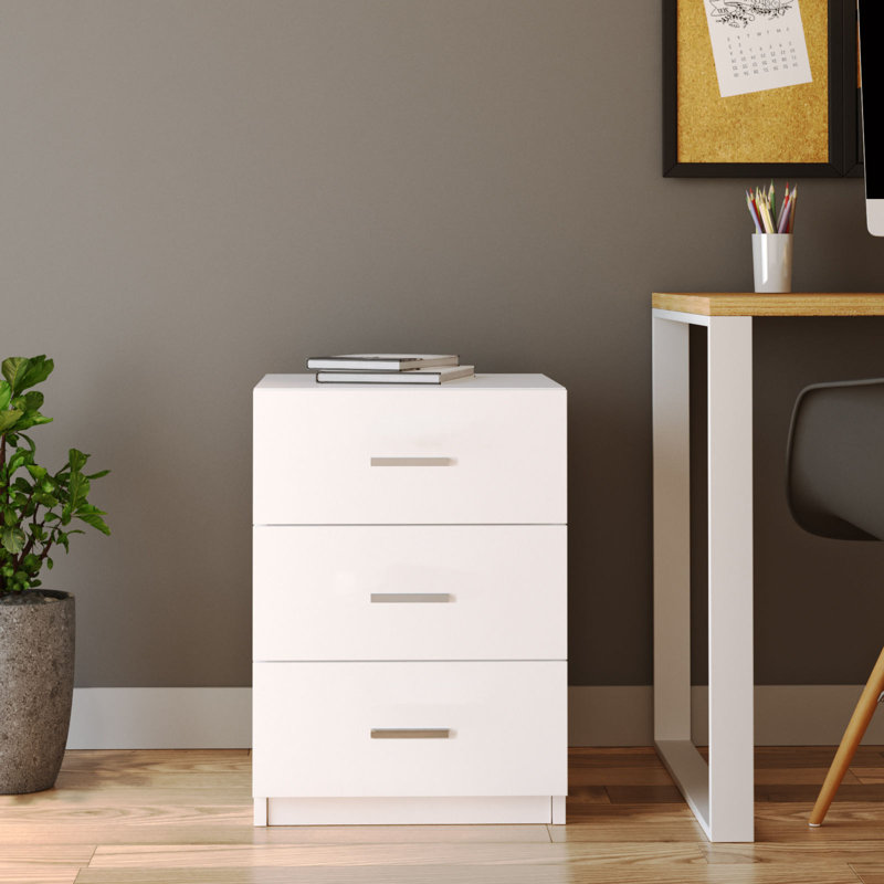 Modern White Drawer with 100% Melamine Coated Particle Board, 17.5 x 24.3 x 18.4 inches | Durable & Stylish Design, Perfect for Bedroom Storage & Organization | Sleek Solid Color for Contemporary Décor