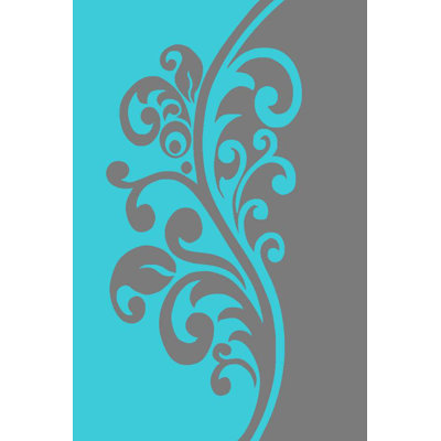 Tapis floral turquoise