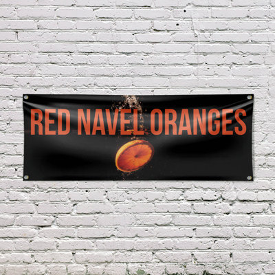 Red Navel Oranges Banner Sign 18 Inch x 48 Inch