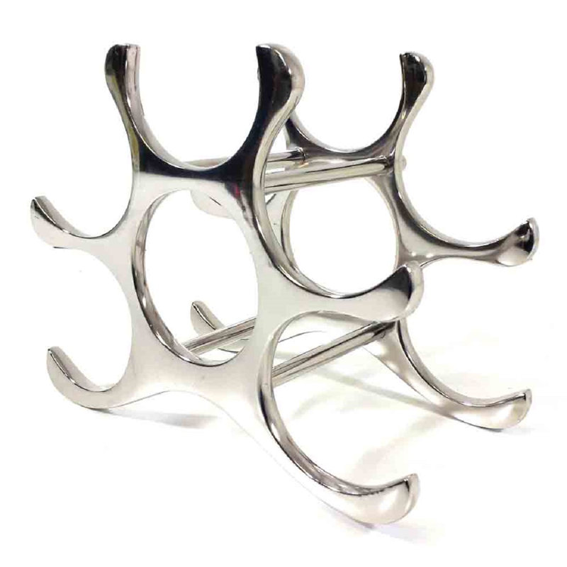 Floor Wine Bottle Rack in Silver