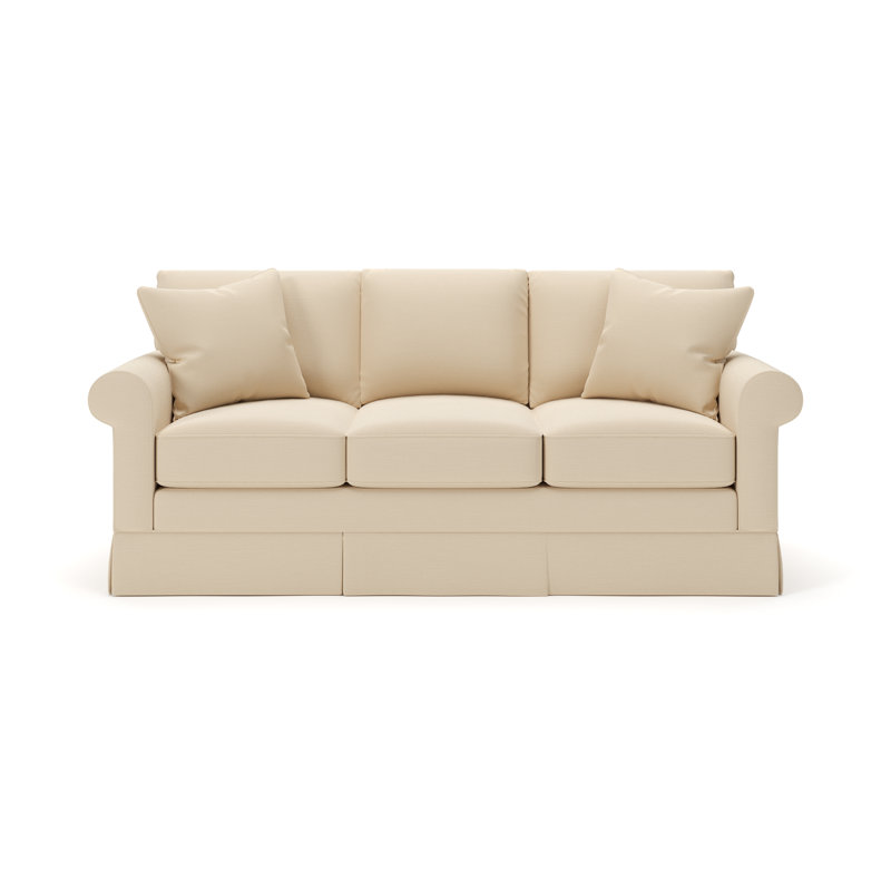 Friedman 89" Upholstered Sofa, Canvas Flax
