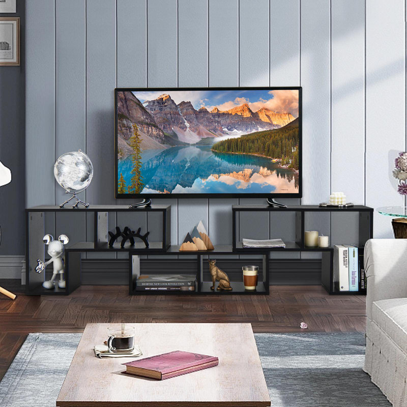 Hicksley Unfinished TV Stand for TVs up to 65", Black